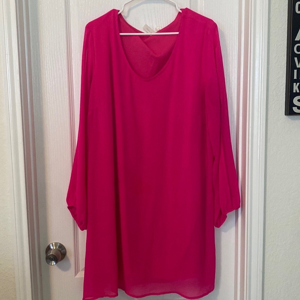 Hot pink shift dress